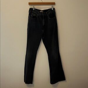 Levi's Dark Black 70s High Flare Jeans